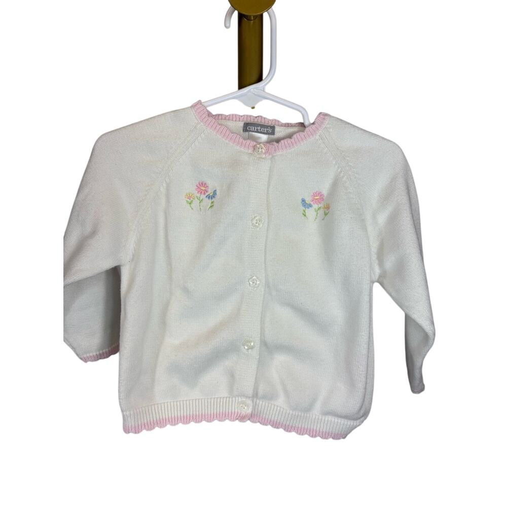 Vintage Y2K Carter’s white floral cardigan size 24 months